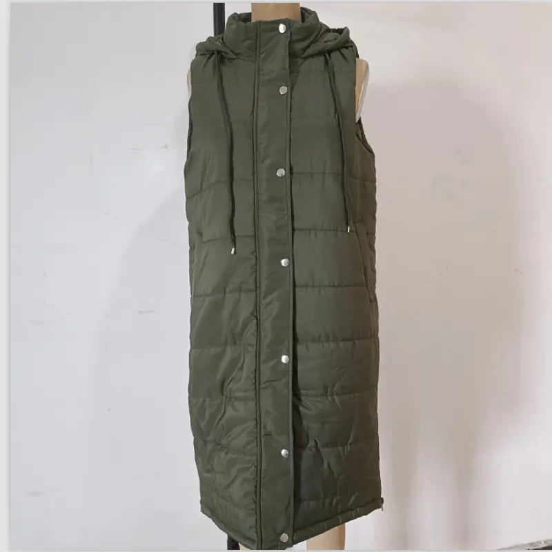 Long Outdoor Vest with Hood