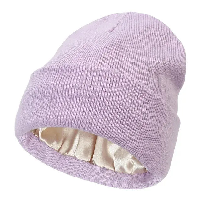 Silk Satin-Lined Beanie