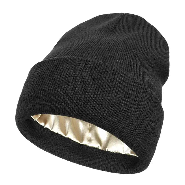 Silk Satin-Lined Beanie