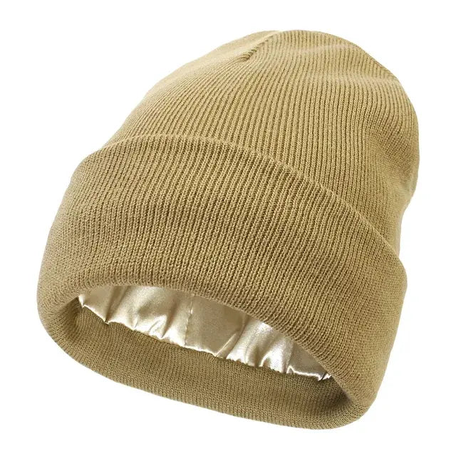 Silk Satin-Lined Beanie