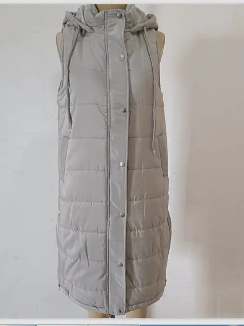 Long Outdoor Vest with Hood