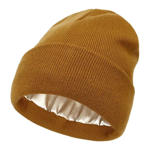 Silk Satin-Lined Beanie