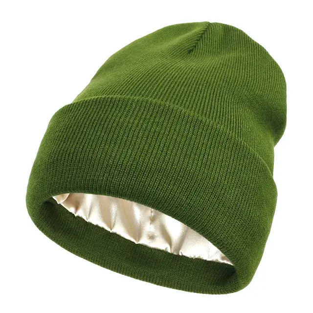 Silk Satin-Lined Beanie