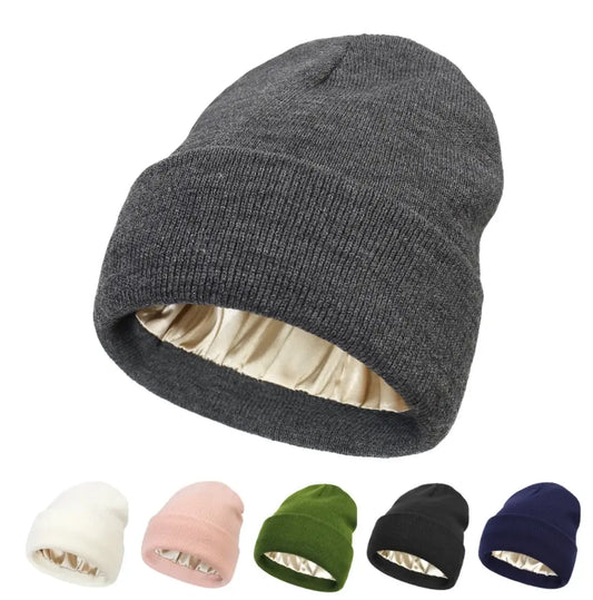 Silk Satin-Lined Beanie